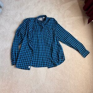 Timberland Blue and Black Checkered Shirt